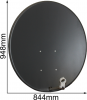 CZASZA ANTENA 90 CM CIEMNA (COR-900SAE-C); 8883